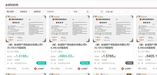 安诚财险2025年揽收保费52亿元，年内合计被罚约286万元，公司股权频上拍卖台