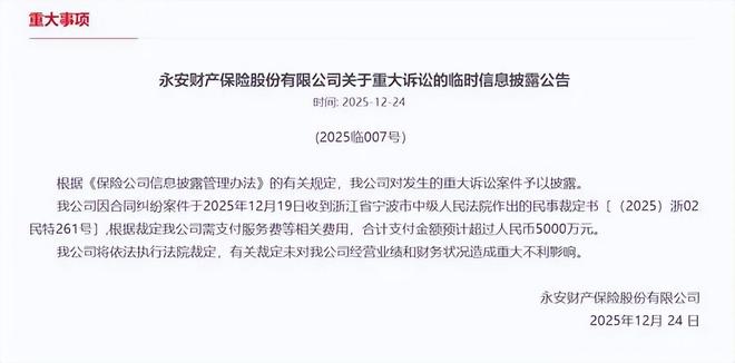 永安财险再涉重大诉讼案件，或赔偿超2亿，保证保险成“导火索”？