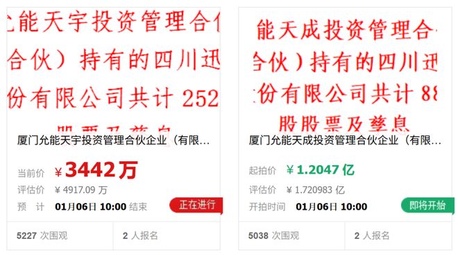 起拍价约1.55亿！迅游科技超千万股股份再次上架淘宝