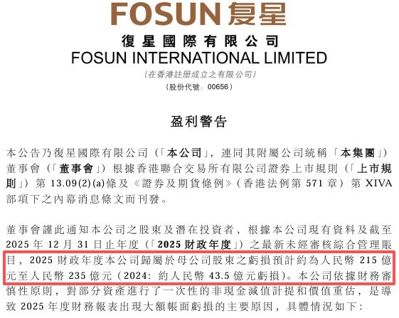 唉！上海前首富，也预亏超200亿