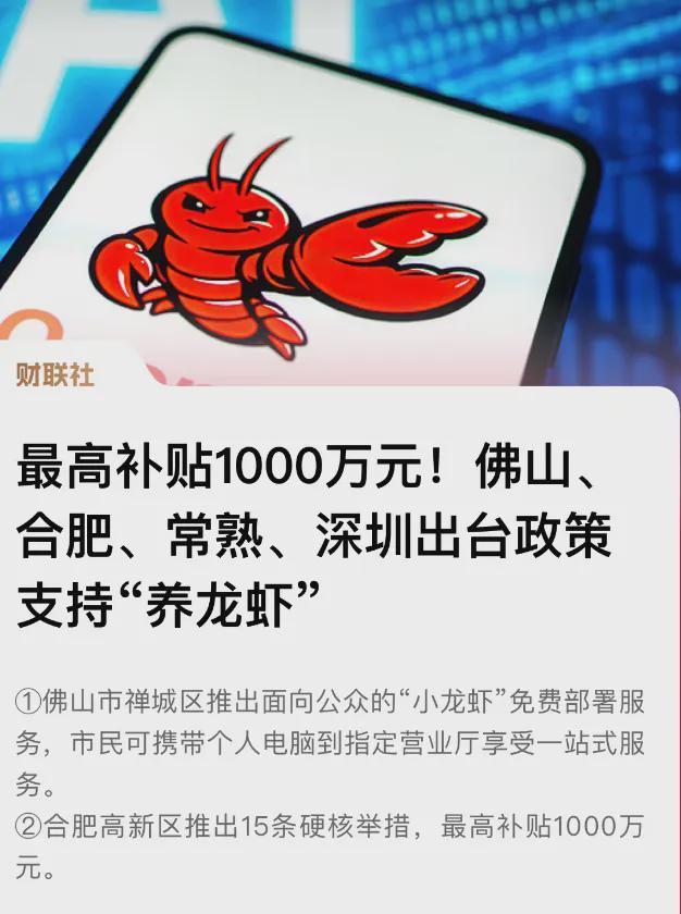 最高补贴千万！多城下场“养龙虾”，什么信号？