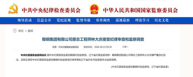 _鞍钢集团林大庆_接受组织审查和接受组织调查