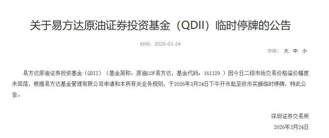 溢价高企！多只石油基金一天两度停牌